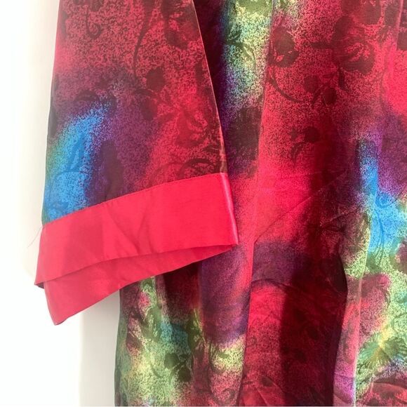 Contessa Di Roma Size 2X T-Rex Multicolor S/S Open Front Sash Tie Robe - Picture 3 of 9